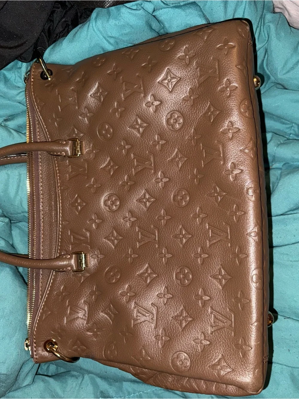 Designer Inspired Brown Monogram Empreinte Leather Tote